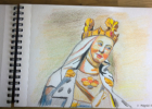 Adelheid - Studie, 14,9/21, Polychromos auf Canson-Papier